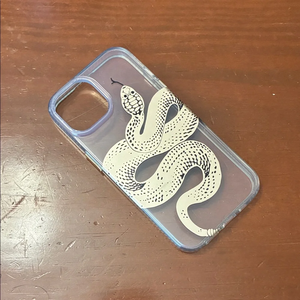 Clear iPhone Case with‎ Gold Snake Graphic